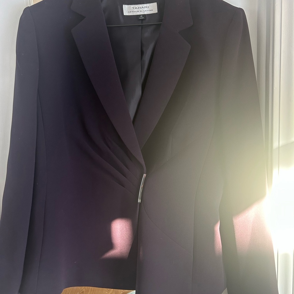 Tahari Womens Eggplant Blazer 12